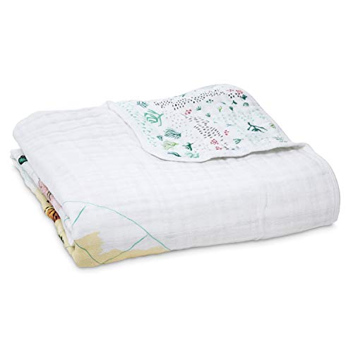 Aden + Anais 100% Organic Cotton Muslin Baby Blanket Crib Bedding For Newborn Baby And Toddler, Nursery Blanket For Boys And Girls, Baby Registry And Shower Gift - Outdoors, Sleepy Forest