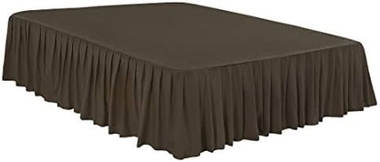  Ruffled Bed Skirt Polyester Brushed Hotel Quality Durable Solid Wrinkle And Fade Bedroom 16 Inch Drop Queen Olive Green