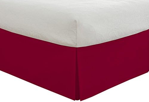 Lux Ux Hotel Microfiber Tailored Style Bed Skirt With Classic 14 Inch Drop Length, Queen, White