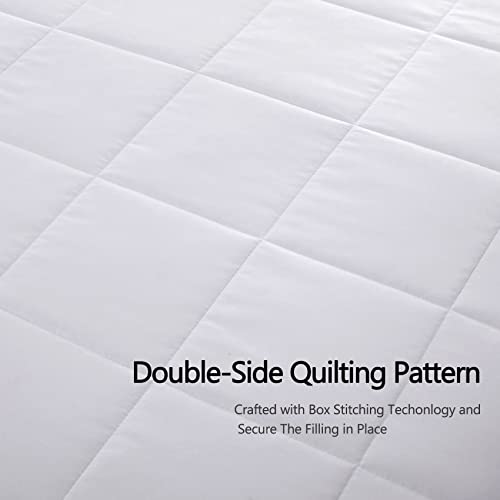  Down Alternative Blanket - Microfiber King Size Blanket - Quilted Blanket With Satin Trim, Bed Blankets For All Seasons 108"x90" (White, King/Cal King)