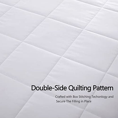  Down Alternative Blanket - Microfiber King Size Blanket - Quilted Blanket With Satin Trim, Bed Blankets For All Seasons 108"x90" (White, King/Cal King)