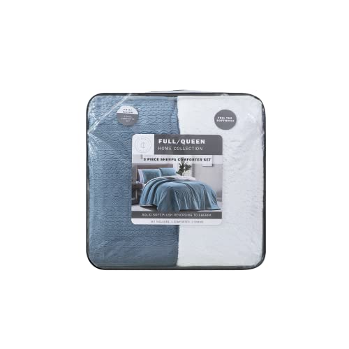  Lafayette Cobblestone Plush Sherpa Reversible 3 PC Heavyweight Comforter Set, Ultra Soft & Cozy, Full/Queen 86"X86"