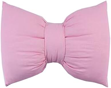  Peacewish Hand Made Pure Color Cotton Bow Pillow Car Neck Pillow Sofa Office Waist Pillow Detachable Wash Pillow (S, Wine Red)
