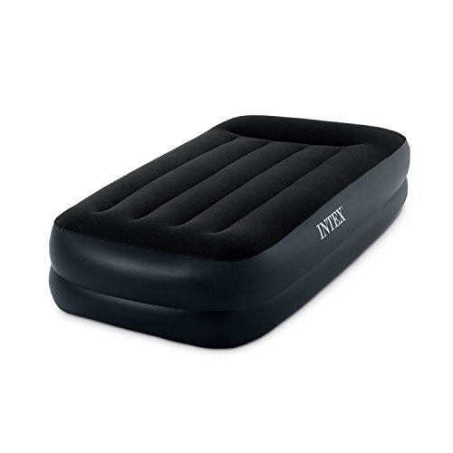 Intex Pillow Rest Raised Airbed With Built-in Pillow And Electric Pump, Twin, Bed Height 16.5"