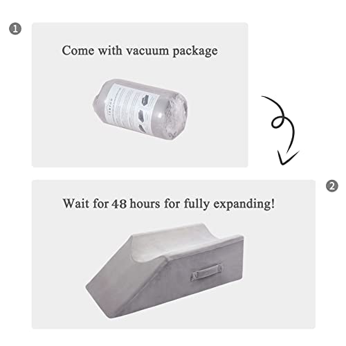  TANYOO Velvet Leg Pillows For Leg Knee Ankle Surgery Recovery, Leg Elevation Pillow For Broken Foot, Good For Leg Pain, Hip And Knee Pain Relief Medium Size For Children And Short Persons