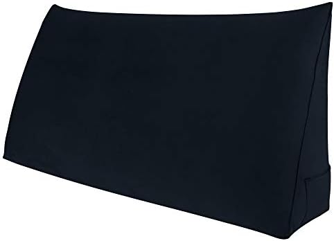  WOWMAX Triangular Wedge And Body Positioners Reading Pillow Large Bolster Headboard Backrest Support Cushion For Day Bed Bunk Bed With Removable Cover Twin Velvet Gray