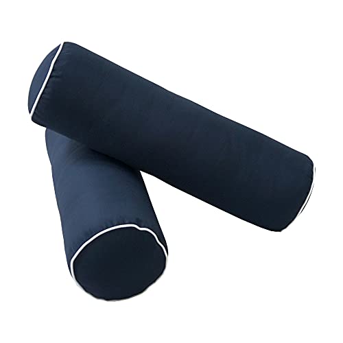  PROLINEMAX Style6 Twin-XL Size 4PC Contrast Pipe Trim Outdoor Daybed Mattress Bolster Pillow Fitted Sheet Slip Cover ONLY AD101