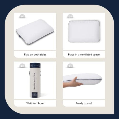  English Home Memory Foam Pillows, Bed Pillow For Sleeping, Ergonomic Pillow, Cervical Pillow For Neck Pain Relief, Orthopedic Pillows, Side Sleeper Pillow, Medium Firm Memory Foam Pillow, 24" L 16" W