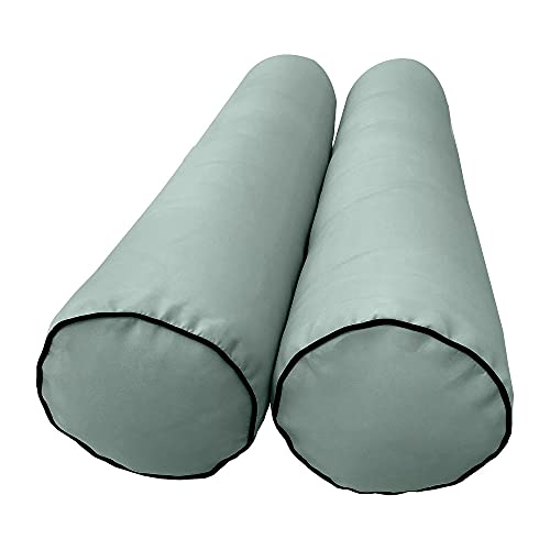 MH GLOBAL |SLIPCOVER ONLY|S5 Outdoor Daybed Mattress Bolster Pillow Cushion Covers Contrast Pipe Trim Queen AD002