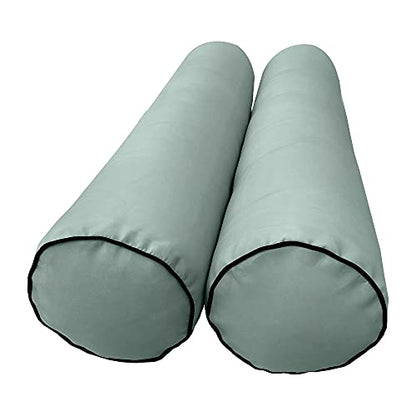  MH GLOBAL |SLIPCOVER ONLY|S5 Outdoor Daybed Mattress Bolster Pillow Cushion Covers Contrast Pipe Trim Queen AD002