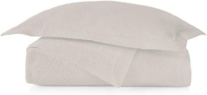  Vienna Matelasse Coverlet Or Sham | Luxury Bedding | Soft, Cotton | Classic Design In Beautiful Neutral Colors… (White, Coverlet Twin)