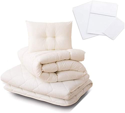  EMOOR Japanese Futon Mattress Set (Mattress, Comforter & Pillow) CLASSE Queen Made In Japan, Foldable Floor Sleeping Bed Tatami Mat