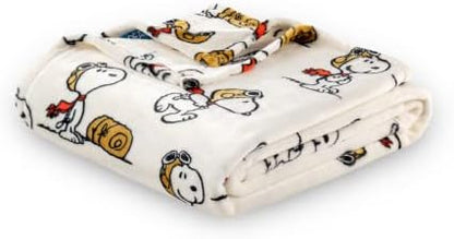  VelvetLoft® Peanuts® Snoopy Cute Character Plush Throw Blanket,Peanuts Poses And Paws,Throw 55 X 70 Inches (Official Peanuts® Product)