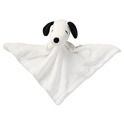  Lambs & Ivy Peanuts Snoopy Lovey White/Black Plush Security Blanket