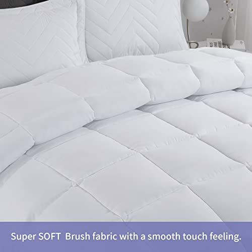  Fluffy Oversized King 120x120 Comforter Warm Down Alternative Comforter Duvet Insert With Duvet Cover For All Season, 8 Corner Tabs