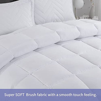  Fluffy Oversized King 120x120 Comforter Warm Down Alternative Comforter Duvet Insert With Duvet Cover For All Season, 8 Corner Tabs
