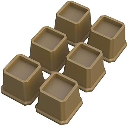  Whynonap Bed Risers 2 Inch Heavy Duty Bed Elevators, Set Of 6 Lifts Up 2000 Lbs Furniture Riser For Sofa And Table, Black