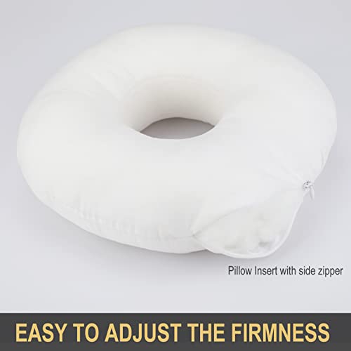  HapiPoppy Detachable Piercing Pillow With Silk Pillowcase, Easy To Clean Ear Pillow With Hole For Side Sleepers, Ear Pain, Head, Cnh, Pressure Sore | Washable Donut Smooth Guard Pillows Champagne