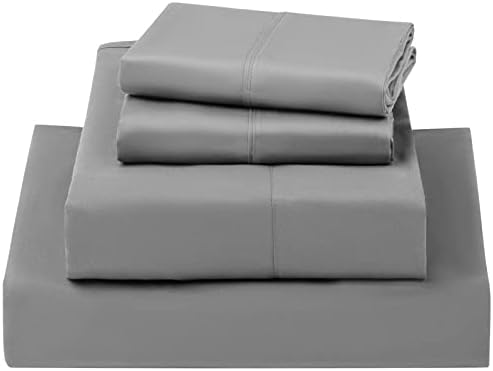  LBRO2M 1000 Thread Count 100% Egyptian Cotton Queen Size Sheets Set,Wrinkle Breathable Bed Sheet 4 Piece Sets,16 Inches Deep Pocket,Bedding Soft Comforterble,Sateen Weave Long Staple,White