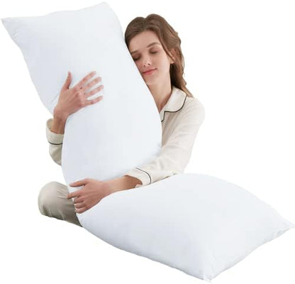  Body Pillow With Pillowcase-Soft Long Bed Pillow For Adults-Breathable Full Body Pillow Insert For Sleeping,20x54inches-Black