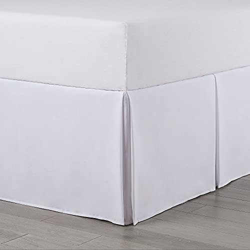  1C26464 Solid Tailored Pleated Easy Fit Machine Wash Polyester 21-inch Drop Bed Skirt, King, Grey