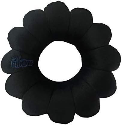  Total Pillow Airplane Travel Pillow, Brushed Microfiber Neck-, Head-, And Lumbar-Support Pillow, Microbead Twistable/Contours Any-Position Travel Pillow, Black