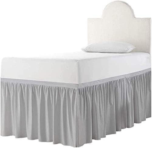  - Bed Skirt For Dorm Room, Ruffled Dorm Sized Bed Skirt Three Fabric Sides College Dorm Bed Skirt - White - Twin XL - 32 Inch Drop, White Solid, Twin-XL-32In Drop