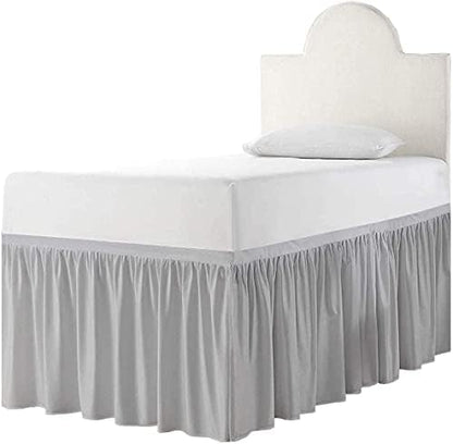  - Bed Skirt For Dorm Room, Ruffled Dorm Sized Bed Skirt Three Fabric Sides College Dorm Bed Skirt - White - Twin XL - 32 Inch Drop, White Solid, Twin-XL-32In Drop