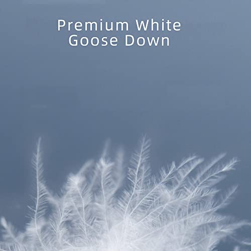  DOMDEC White Goose Down Duvet Insert Corner Tabs - Baffle Box Design Comforter - Twin Size Cozy Soft Down Proof Cover - 750 Fill Power 45 Oz Feather Down Fill - Fluffy Winter Warmth(68X90”, White)