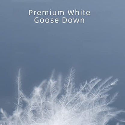  DOMDEC White Goose Down Duvet Insert Corner Tabs - Baffle Box Design Comforter - Twin Size Cozy Soft Down Proof Cover - 750 Fill Power 45 Oz Feather Down Fill - Fluffy Winter Warmth(68X90”, White)