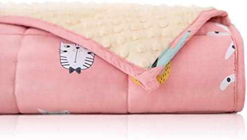  Uttermara Weighted Blanket 3 Lbs For Kids, Ultra Cozy Minky Fleece And Cotton Sided With Cartoon Patterns, Reversible Heavy Blanket Great For Calming And Sleeping, 36x48 Inches, Blue Car World