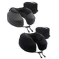  Cabeau Evolution S3 Travel Pillow - Dr Recommended Neck Pillow For Travel - Memory Foam Airplane Pillow - Neck Pillow With Attachment Straps Support For Car, Home, And Office, Set Of 2 Grey And Black