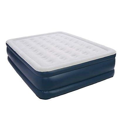  Insta-Bed 19 Inch Raised Height Queen Inflatable Air Bed Mattress With Built In NeverFlat AC Air Pump For Varying Firmness Settings With Carrying Bag