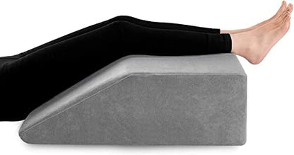  Joybest Leg Elevation Pillow With Removable Cover 8 Inch Memory Foam Leg Rest Pillow For Sleeping, Blood Circulation Wedge Pillows Relieve Leg, Knee, Hip And Lower Back Pain (Grey)