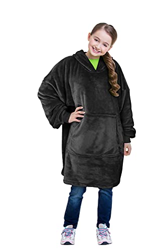  Catalonia Oversized Blanket Hoodie Sweatshirt For Kids, Wearable Fleece Pullover With Large Front Pocket, Teen Boys Girls Gift
