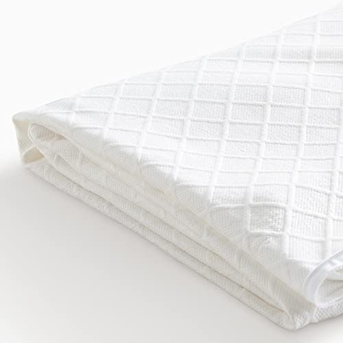  RECCI 2 Inch Mattress Topper Cover Twin Size (Only Cover), Breathable Bamboo Viscose Mattress Topper Protector, Washable Mattress Topper Encasement With Zipper & Adjustable Straps (Twin, White)