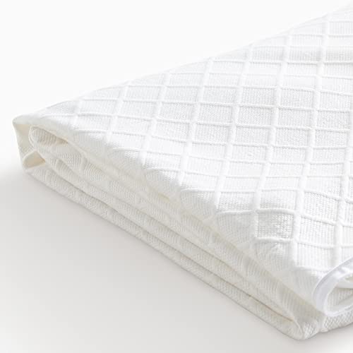  RECCI 2 Inch Mattress Topper Cover Twin Size (Only Cover), Breathable Bamboo Viscose Mattress Topper Protector, Washable Mattress Topper Encasement With Zipper & Adjustable Straps (Twin, White)