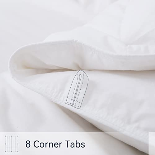  White Goose Down Feathers Comforter All Season Duvet Insert King Size Down Quilt, 100% Cotton With 8 Corner Tabs,700+ Fill Power