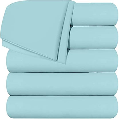  Utopia Bedding Flat Sheets - Pack Of 6 - Soft Brushed Microfiber Fabric - Shrinkage & Fade Resistant Top Sheets - Easy Care (Twin, White)