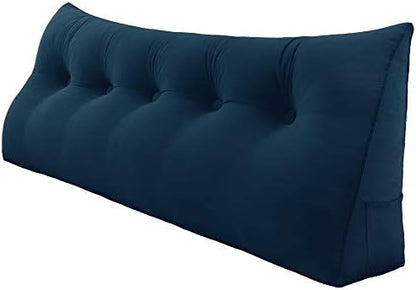  WOWMAX Triangular Wedge And Body Positioners Reading Pillow Large Bolster Headboard Backrest Support Cushion For Day Bed Bunk Bed With Removable Cover Twin Velvet Gray