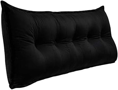  WOWMAX Rectangular Headboard Pillow Bolster Pillow For Bed Back Rest Pillow For Sitting In Bed Daybed Pillows Back Support Pillow For Bed Reading Pillow Velvet Deep Blue Full