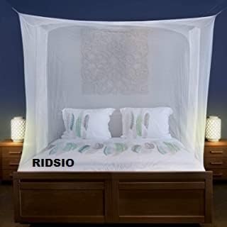  RIDSIO Mosquito Net For Single Bed Double Bed Machardani Netting (5x7ft. For Queen Size Bed, Ivory)