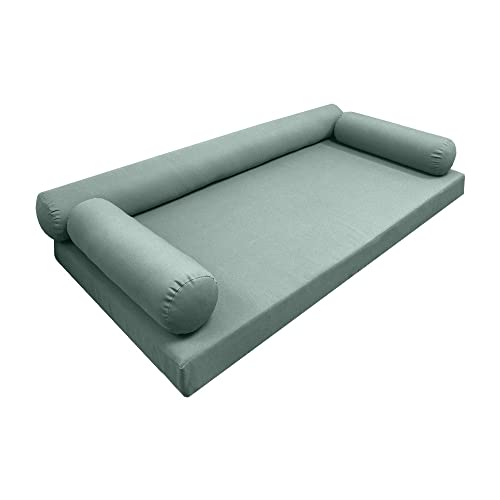  PROLINEMAX Style6 Full Size 4PC Knife Edge Outdoor Daybed Mattress Bolster Pillow Fitted Sheet Slip Cover ONLY AD002