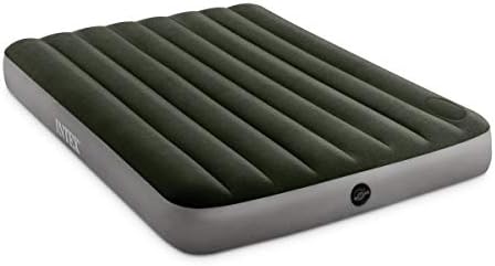 Intex NTEX 64761E Dura-Beam Standard Downy Air Mattress: Fiber-Tech – Twin Size – Built-in Foot Pump – 10in Bed Height – 300lb Weight Capacity
