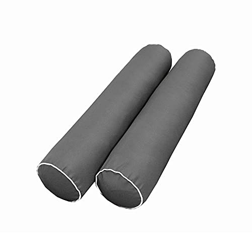  PROLINEMAX Style5 Full Size 3PC Contrast Pipe Trim Outdoor Daybed Mattress Bolster Pillow Fitted Sheet Slip Cover ONLY AD003