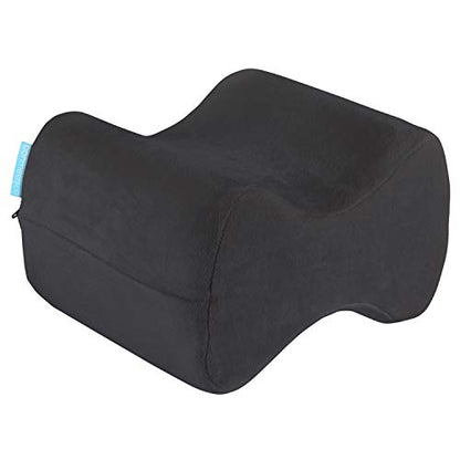  Bonmedico Knee Pillow Knee Support - Home Office Side Sleeper Pillow For Between Legs When Sleeping, Soft Memory Foam Made For Sciatica Pain Relief And Back Pain Relief, Black