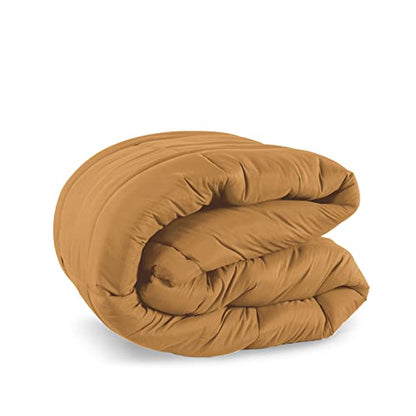  LANE LINEN Queen Comforter Duvet Insert - Quilted Bedding Comforters For Queen Bed, All-Season Down Alternative Comforter, Soft Blanket Queen Size, Hotel Collection Comforter, 88 X 90 Inches - Ochre