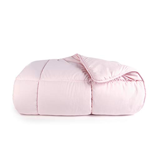  Box Quilted Comforter, Twin Size, Pink