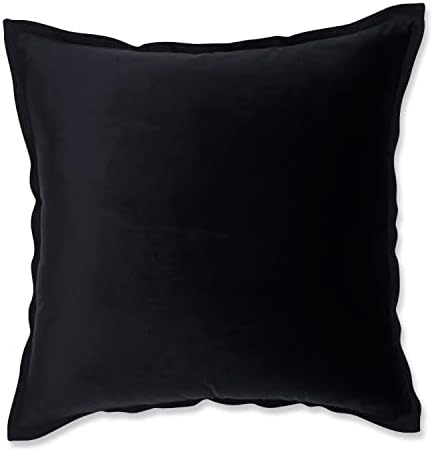  Pillow Perfect Indoor Velvet Collection Lumbar Pillow, 12" X 20", Black