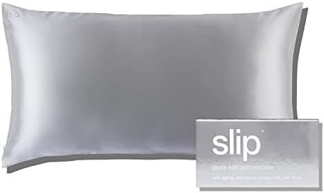 Slip Lip Silk King Pillowcase, Charcoal (20" X 36") - 100% Pure 22 Momme Mulberry Silk Pillowcase - Anti-Aging, Anti-BedHead, Anti-Sleep Crease